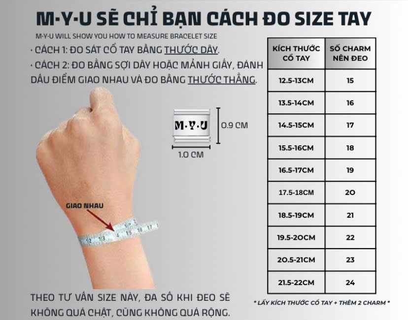 Hướng dẫn đo size vòng tay Myu Memories